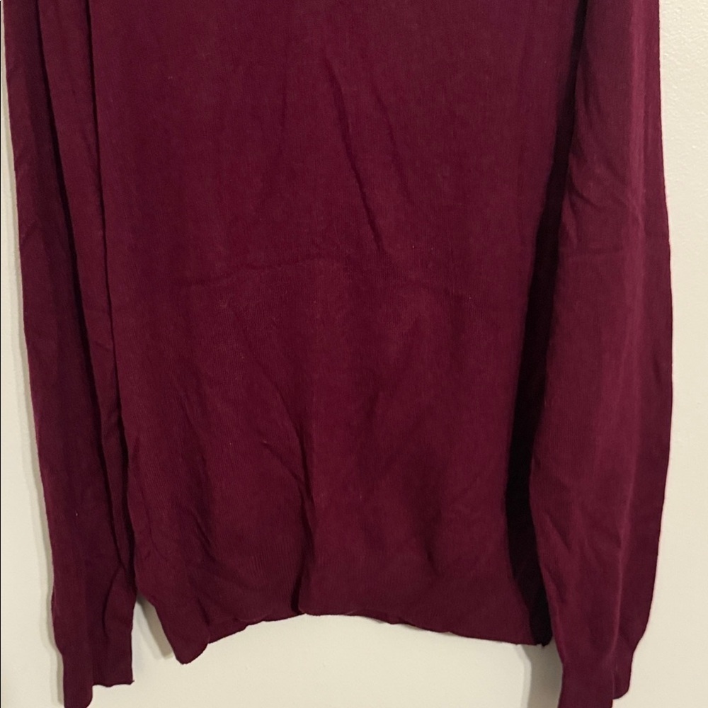 Kenneth Roberts Platinum Large V-Neck Sweater - Deep Red 100% Cashmere - Picture 4 of 11